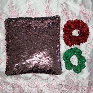 Sequin Pillow/Scrunchies NWOT